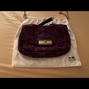 Coach Women’s Dark Maroon Canvas handbag with dust bag